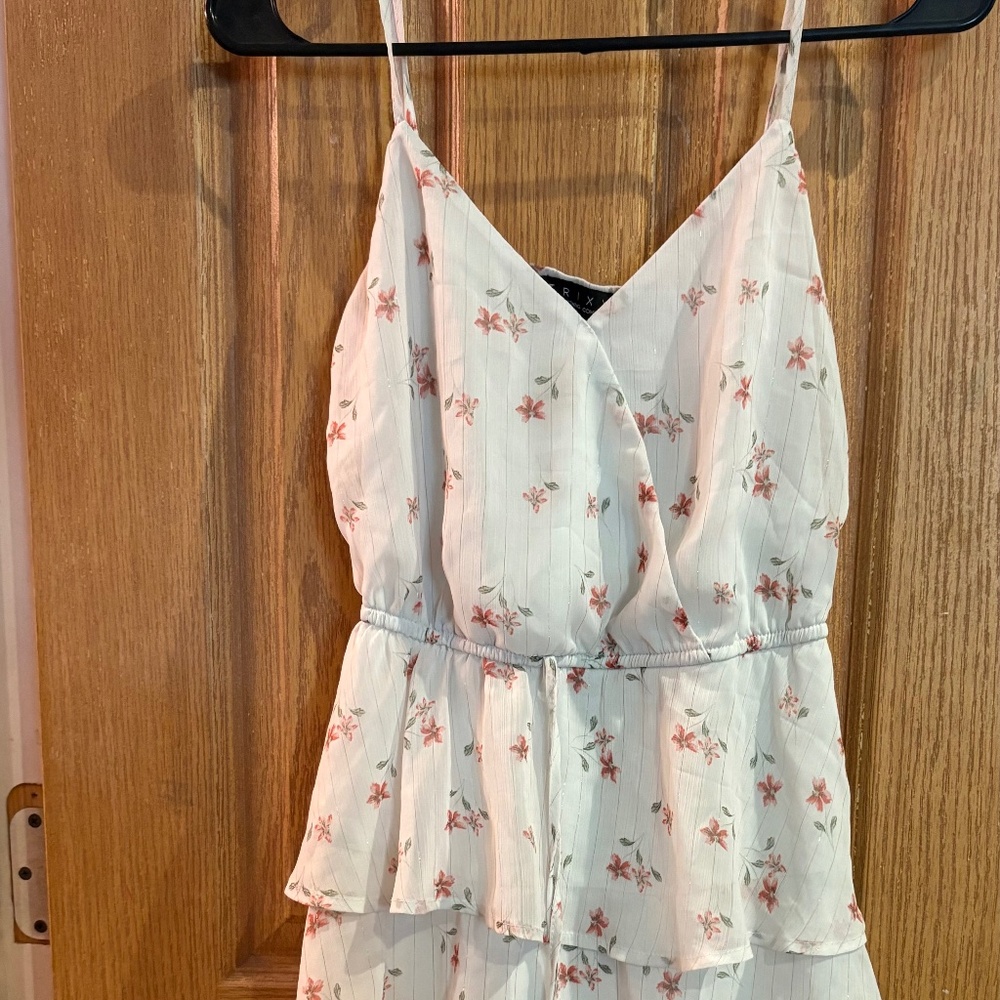 White dress with flowers